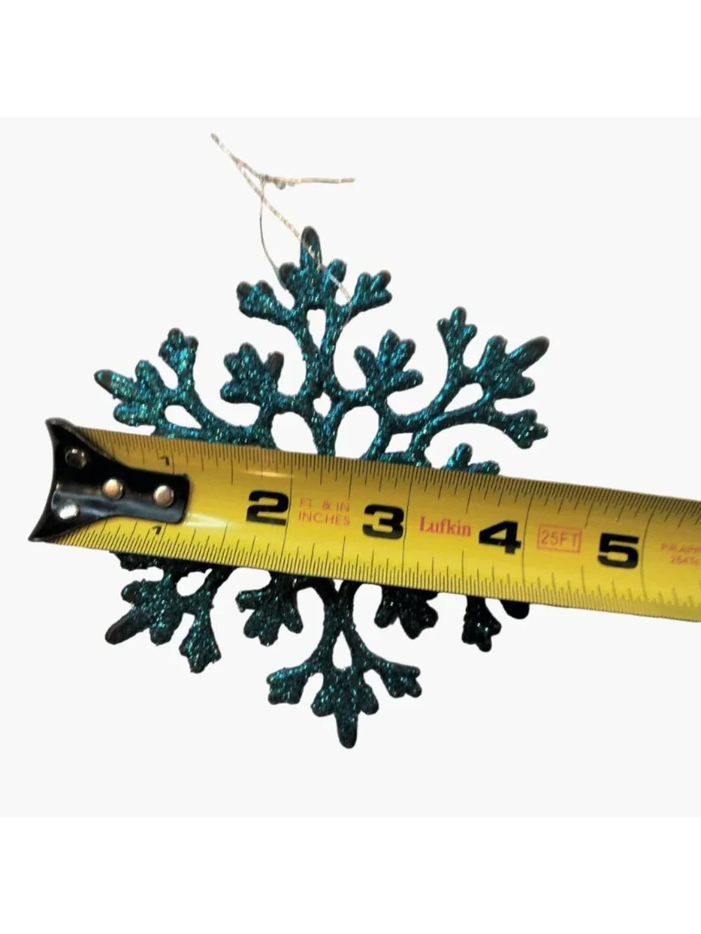Holiday Time Blue Glitter Snowflake Christmas Ornament Winter Crafting 5 x 5 Inc